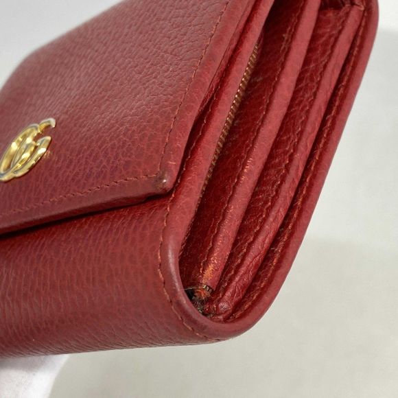 Gucci GG Marmont Tri-fold Wallet 598587 Leather Red Gold Hardware  Women's - Picture 15 of 16